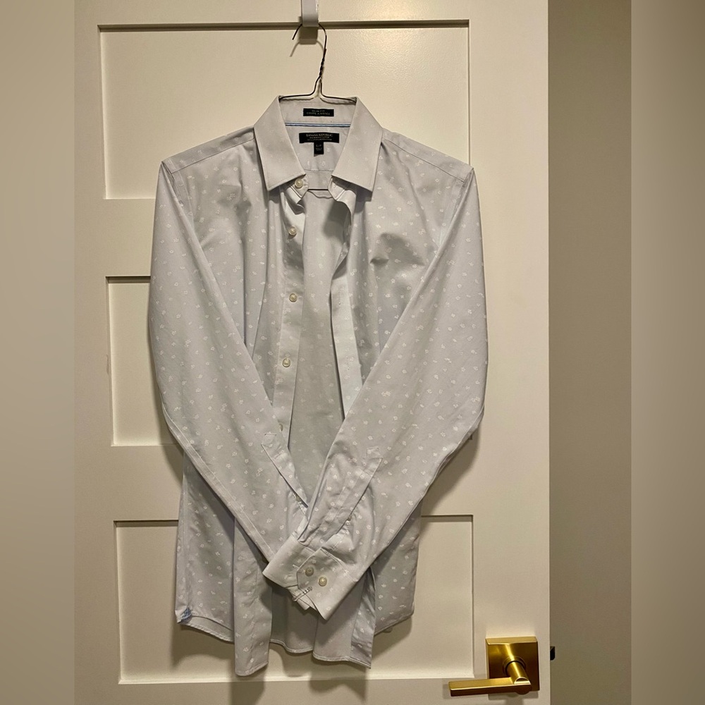 Banana Republic Light Blue Gray Dress Shirt